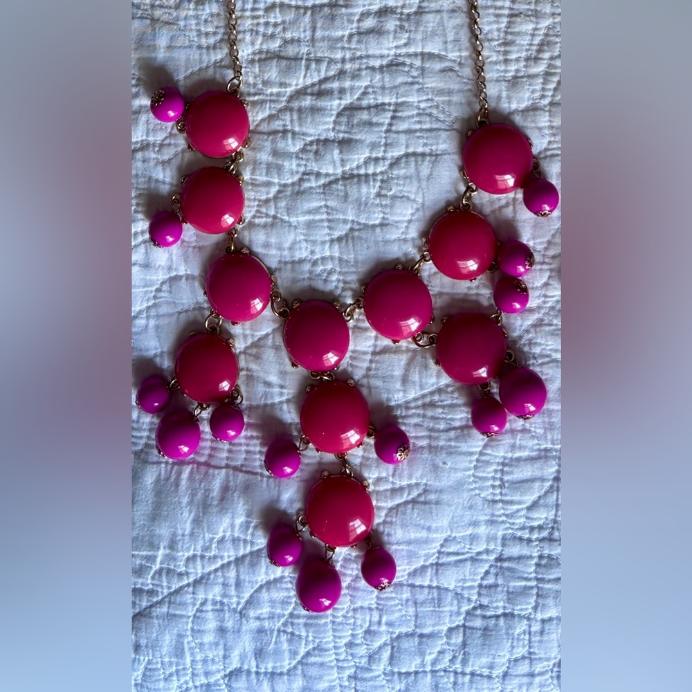 Chic Pink & Gold Bubble Necklace